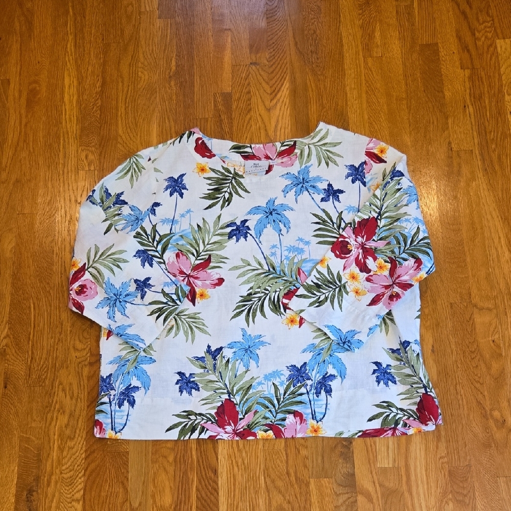 Hot Cotton Linen and Cotton Ladies Size Large Top